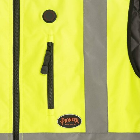 Pioneer Hi-Vis Heated Insulated Safety Vest, 100% Waterproof, Hi-Vis Yellow, S V1210260U-S